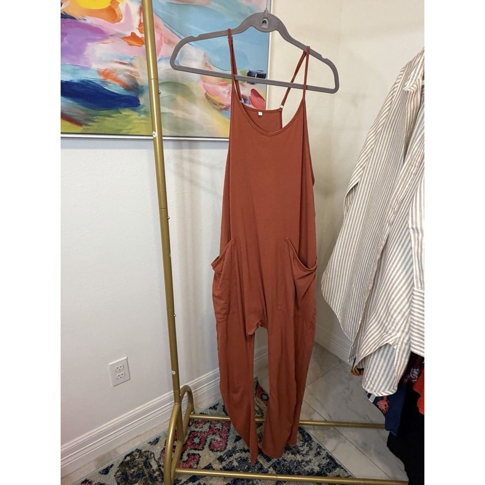 Women's Jumpsuit Romper Small Orange